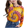 thumbnail image 4 of Ugoldhm Girls and Boys Tees Round Neck Fashion Tie Dye Long Sleeve Tops Kids Casual Fall Shirts, 4 of 5