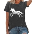thumbnail image 2 of Summer Tops for Women Horse Print Loose T Shirt Crew Neck Fashion Beach Vacation Tees, 2 of 4