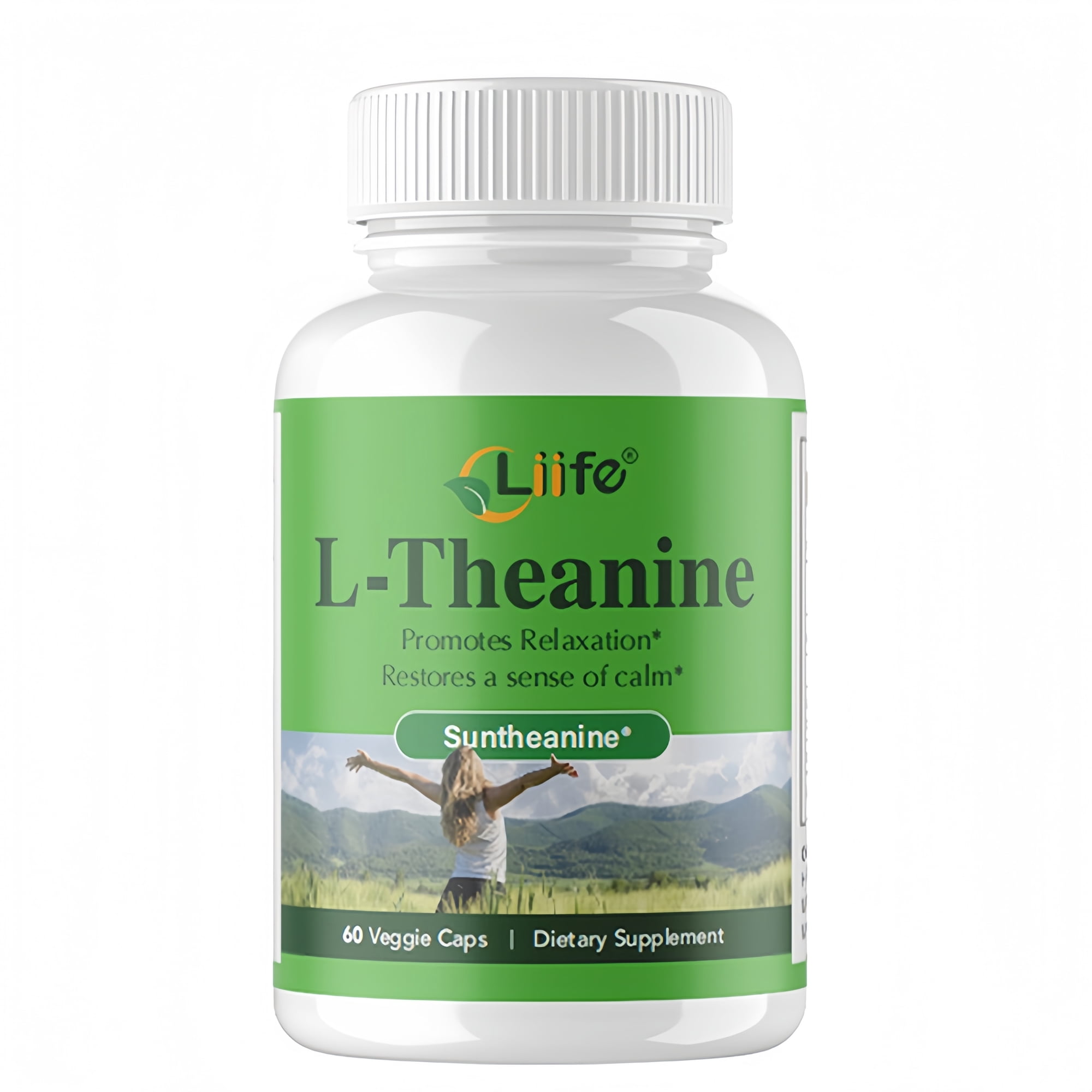 Liife L-Theanine 200mg with GABA | 60 Capsules | Support a Healthy Stress Response, Relaxation, and Focus, Increases Brain Alpha-Wave Production* | Non-GMO & Gluten Free