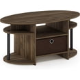 thumbnail image 5 of Simple Design Oval Coffee Table with Bin for Living Room, White Oak/Chrome/Black, 5 of 12