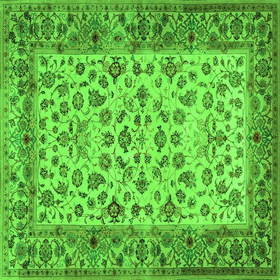 Ahgly Company Indoor Square Persian Green Traditional Area Rugs, 6' Square