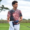 thumbnail image 3 of Honeii Electric Skeleton Surrealism Print Polo Shirt, A Classic Short-Sleeved, Button-Down Golf Shirt for Men,Mens Polo Shirts Short Sleeve-Medium, 3 of 6