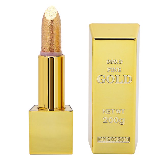 Long Lasting Lipstick Sparkle Lipstick Gold Bar Design Waterproof Long Lasting Moisturizing Smooth Lip Makeup Cosmetics 3.5g#2 ANGGREK Otros