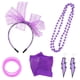 thumbnail image 2 of Fancy Dress Costume 80s Fancy Dress Up Adults Halloween Costume Purple Party Costume 5-Piece Set, 2 of 3