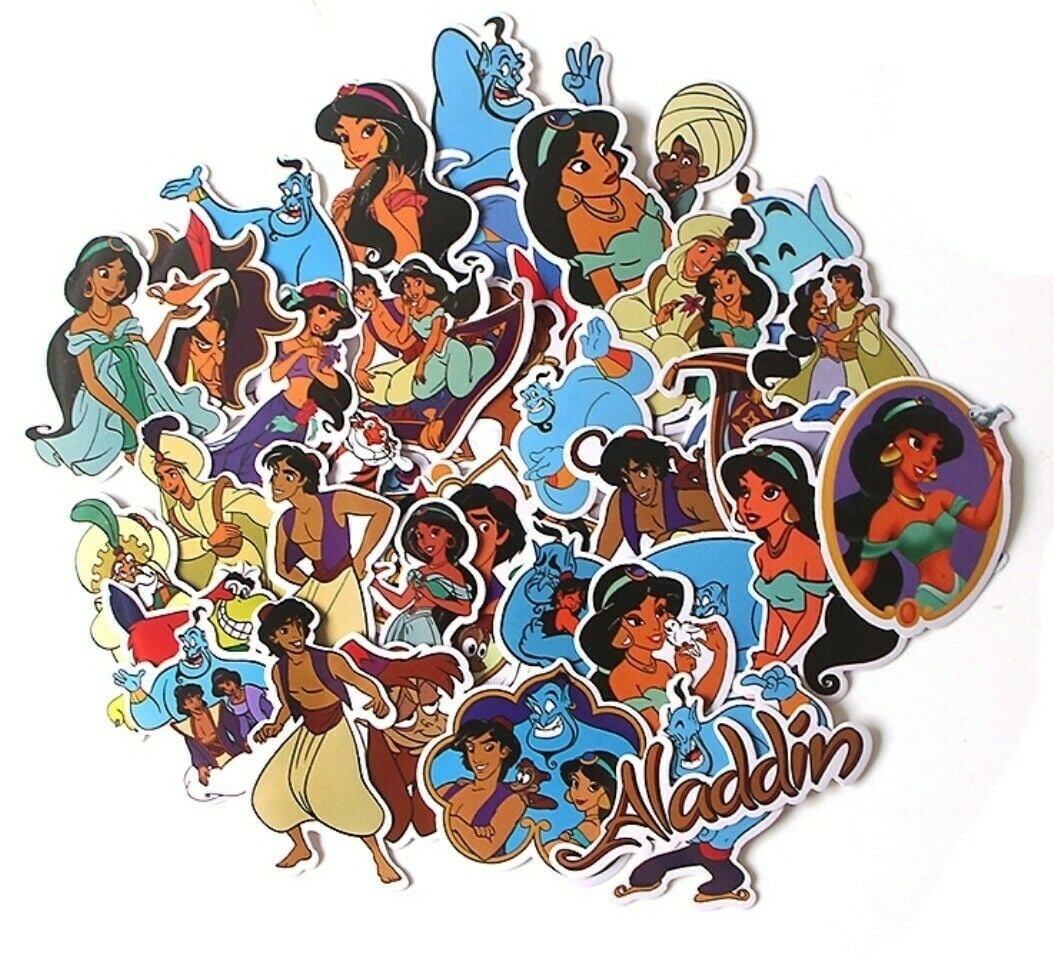 Aladdin Cartoon Movie Themed Set of 39 Assorted Stickers Decal Set -  