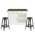 thumbnail image 3 of DHP Kelsey Kitchen Island with 2 Stools and Drawers, White, 3 of 9