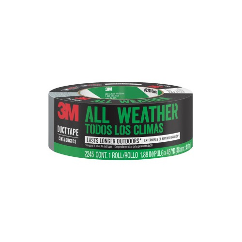 Scotch All-Weather Tough Duct Tape 45 yd Length x 1.88' Width - 1 Roll - Gray