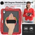 thumbnail image 2 of Shockproof Case for iPad Air 11 2025 / 2024,Anti drop silicone+PC Layer Protective Splicing Case 360 ° Rotating Handle Stand With Shoulder Strap,Red, 2 of 8