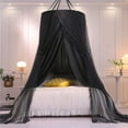 thumbnail image 2 of Double Layer Princess Round Dome Canopy Bed Curtain for Girls Adults,Children Dreamy Mosquito Net,Cute Bedroom Decoration Castle Play Tent Reading Nook Canopies(Dome-Double Black), 2 of 14