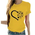 thumbnail image 2 of Sakmal Womens Plus Size Tops Yellow Short Sleeve Crew Neck Love Heart Graphic T-Shirts Womens Shirts Plus Size, 2 of 6