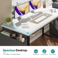 thumbnail image 2 of Gianna 47" Computer Desk with Metal Frame, Waterproof Surface and Storage Bag – Perfect for Office Use, White, 2 of 5