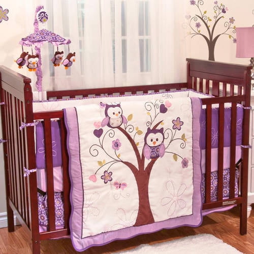 purple crib bedding walmart