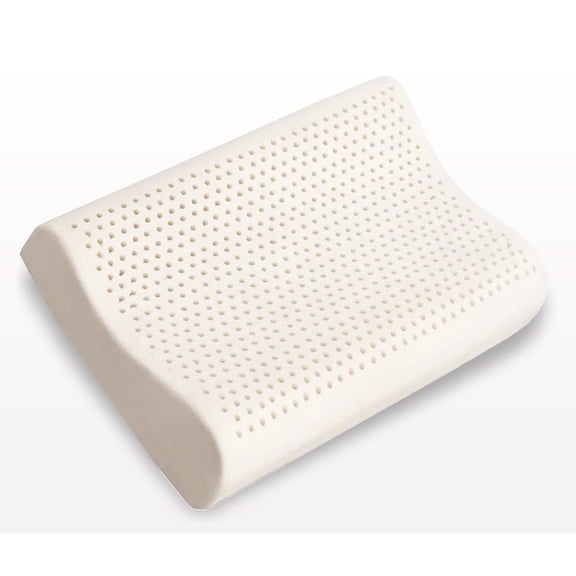 Latex Contour Pillow, Organic Pure Natural Pillow, White, Size - 60 X 40 X 10 Cm | 65 Density, Breathable, Hypoallergenic, Neck Support, Cooling, Latex Contour Pillow By Livon Comforts