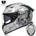thumbnail image 3 of Accesorios para motocicletas Capacete de moto Casco de motocicleta con certificación DOT Lentes dobles Protección UV Para hombres y mujeres 702, 3 of 5