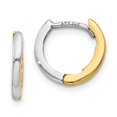 thumbnail image 1 of Quality Gold Y7902 14K Two-Tone Mini 1.35 mm Round Hinged Hoop Earrings, 1 of 1