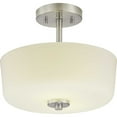 thumbnail image 4 of Progress Lighting Tobin Collection 2-Light Semi-Flush Convertible Ceiling Light in Black Finish with Etched White Glass Shade, 4 of 11