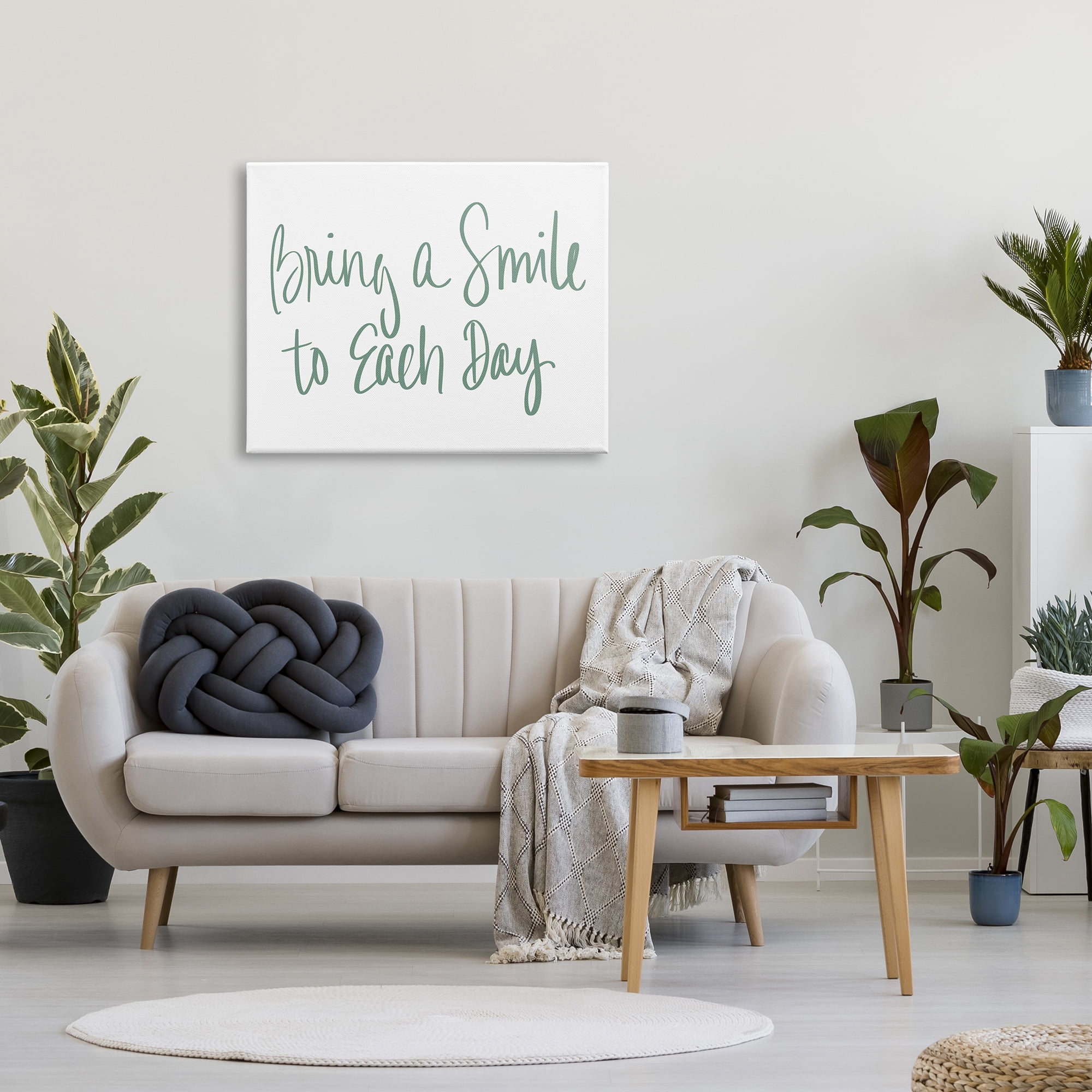 Stupell Industries Bring A Smile Each Day Phrase Green Cursive, 30 x 40, Designed by Sd Graphics Studio