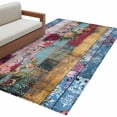 thumbnail image 2 of 3x5 Area Rugs, Vintage Floral Non-Skid Rubber Backing Large Rectangle Rugs - Living Room Bedroom Home Office, Farmhouse Botanical Flowers Indoor Floor Mat Carpets Washable Rug, 2 of 9