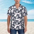 thumbnail image 2 of Pofeuu Cartoon Raccoon Print Hawaiian Shirt for Men Sleeves Casual Button Down Summer Beach Dress Shirts T-Shirts,XX-Large, 2 of 7