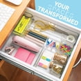 thumbnail image 2 of primebox Plastic Clear Drawer Organizers. Bathroom. Kitchen, Bedroom, Utensils, Office Organizer Bins, Storage Trays. Stackable. 9" x 6" x 2" Set of 6, 2 of 3
