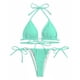 thumbnail image 1 of Traje baño playa 2 piezas con sujetador con cuello halter y tanga con lazo lateral para mujer, 1 of 5