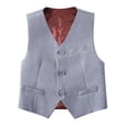 thumbnail image 5 of ETHAN Boys Suit 4PC Wedding Party Vest Tuxedo Dress suit Outerwear Party Vest+Shirt+Tie+Pants Outfits Light Gray 3T, 5 of 9