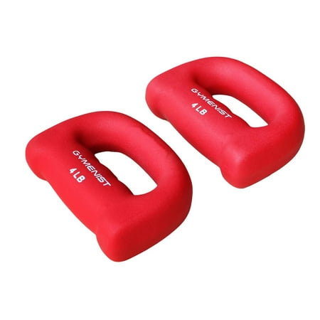 Gymenist Set of 2 Hand Shaped Neoprene Exercise Workout Jogging Walking Cardio Dumbbells (Best Hand Weights For Walking)
