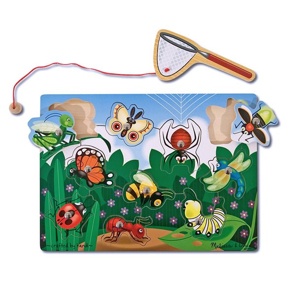 Melissa & Doug Magnetic Wooden Puzzle Game 10pcs-Bug Catching - MD3779