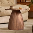 thumbnail image 3 of Round End Table for Living Room, Metal Small Side Table, Modern Nightstand Tea Table for Living Room, Walnut, 3 of 6
