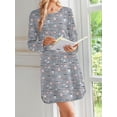 thumbnail image 5 of KISSGAL 2 Pack Nightgowns for Women Long Sleeve Nightshirts Soft Crew Neck Pajamas Dress Sleepwear ,S-XXXL, 5 of 7
