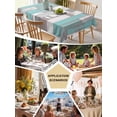 thumbnail image 5 of Turquoise Gray Table Cloth, Country Retro Mottled Texture Wood Grain Waterproof Tablecloth for Rectangle Tables, Reusable Washable Fabric Table Cover for Restaurant Kitchen Dining Tables 60"x120", 5 of 6