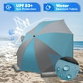 thumbnail image 2 of Beach Umbrella Tent with Sand Anchor & Carry Bag, Sunula Pop up Beach Tent Sun Shelter with UPF 50+ Sun Protection, Easy to Open Storage, Perfect for Sand Holiday Vacation Camping Sport Event, Blue, 2 of 9