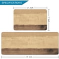 thumbnail image 2 of 2 Pieces Kitchen Rugs, Abstract Anti Fatigue Non Slip Foam Cushioned Brown Art Painting Modern Comfort Indoor Floor Mat Runner Rug Set for Laundry Office Sink Bathroom (17"x48"+17"x24"), 2 of 6