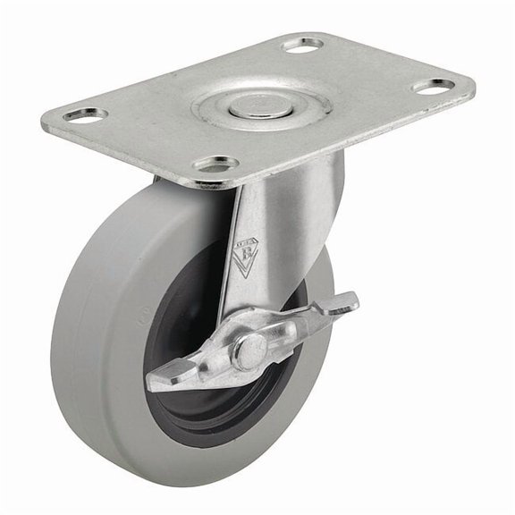 Shepherd Hardware Plate Caster,Swivel,Polyurethane,2 5/8"H PRE20108ZN-TPUB