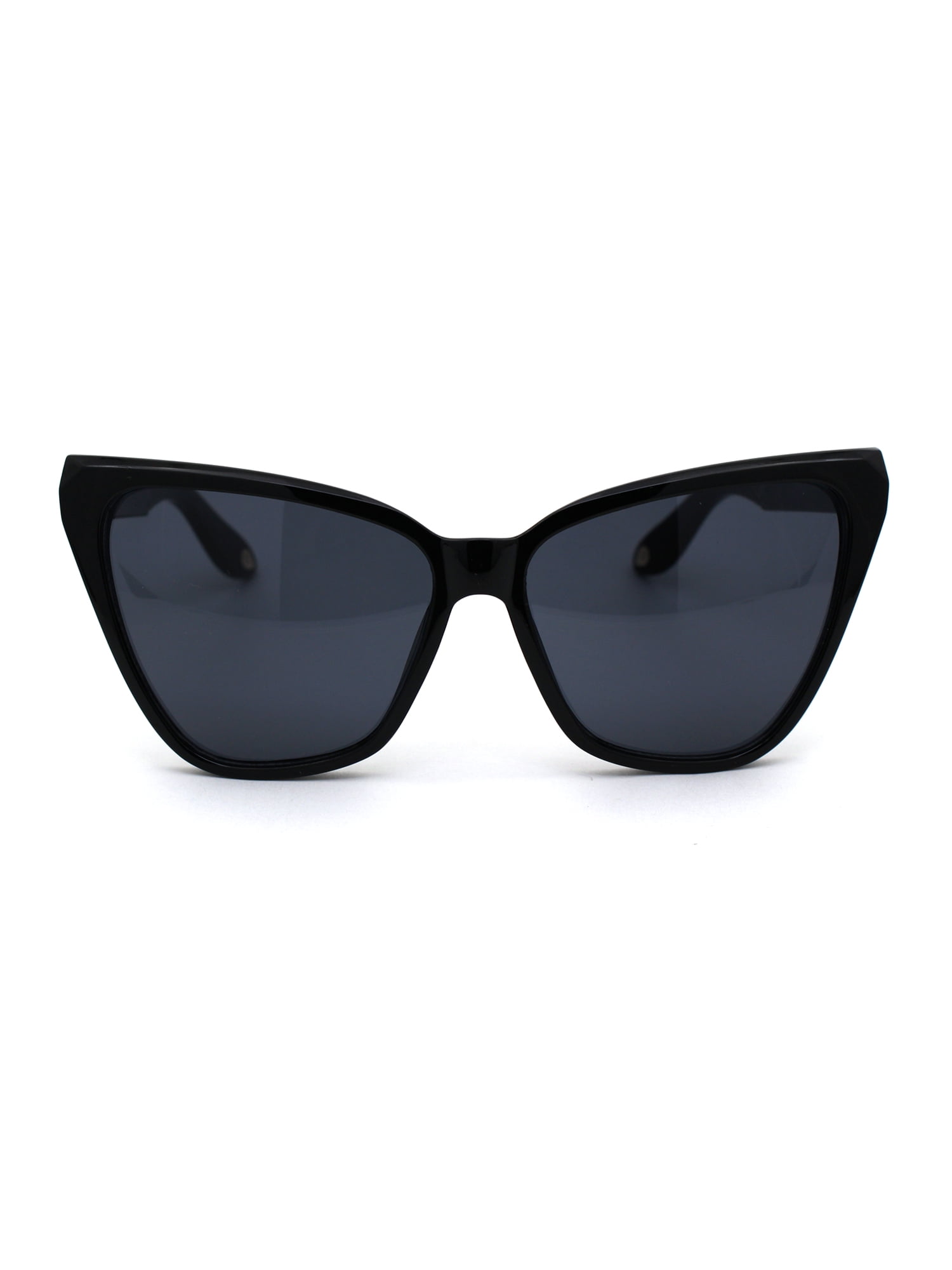 Womens Retro Oversized Squared Cat Eye Fashion Sunglasses All Black Womens Retro Oversized Squared Cat Eye Fashion Sunglasses All Black
