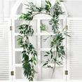 thumbnail image 2 of Clearance Sale! 5.4 ft Artificial Greenery Eucalyptus Garland Faux Willow Leaves Vines in Green for Home Table Runner Wedding Decor, 2 of 6