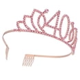 thumbnail image 2 of UPGRATOR Birthday Decoration Crown Headband Alloy 1Set Golden Headdress for Girls, 2 of 6