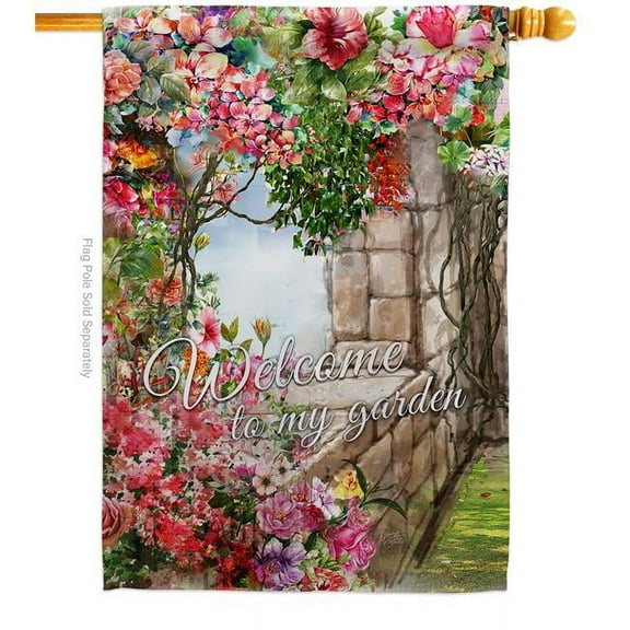 Breeze Decor H100085-BO My Colorful Floral Double-Sided Garden Decorative House Flag, Multi Color
