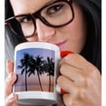 thumbnail image 2 of 3drose, Usa, Hawaii, Molokai. Palm Tree, Morning., 11oz Two-tone Red Mug, 2 of 6