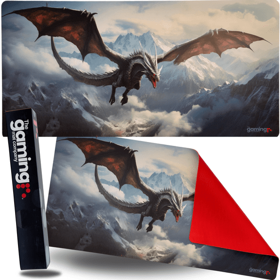 The Gaming Mat Company Single Player MTG Playmat & Gaming Mouse Pad - 28" x 14" Ice Dragon Gaming Mousepad Compatible with MTG Cards Gaming Mouse Mat Large Mouse Pad