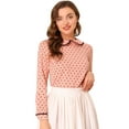 thumbnail image 1 of INSPIRE CHIC Blouse Douce à Manches Longues pour Femmes, Mignonne, à Volants, Col Peter Pan, 1 of 6