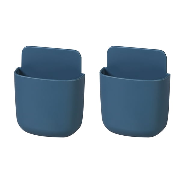 Yuarrent Caja de almacenamiento de Control remoto de aire acondicionado de 2 piezas contenedor de organización de tamaño pequeño montado en la pared Almacenamiento y organización del hogar Azul Yuarrent HA066231-01