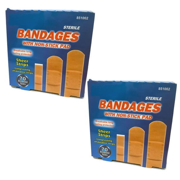 140 Ct Assorted Sizes Adhesive Bandages NonStick Pad Water Resistant