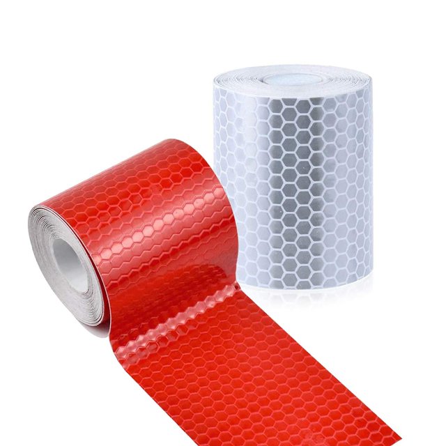 Cinta reflectante impermeable para vehículos, paquete de 2 pegatinas de advertencia reflectantes de alta intensidad de 5 cm * 3 m, cintas reflectoras Feliz Sencillez