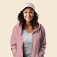 thumbnail image 4 of Dalix Flamingo Embroidered Fleece Zip Washed Hoodie Cold Fall Winter Women in Dusty Rose 2XL XX-Large, 4 of 5