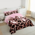 thumbnail image 3 of Feelyou Bowknot Ribbon Twin Comforter Sets, Cheetah Print Animal Bedding Set, 2 Pieces, 3 of 8