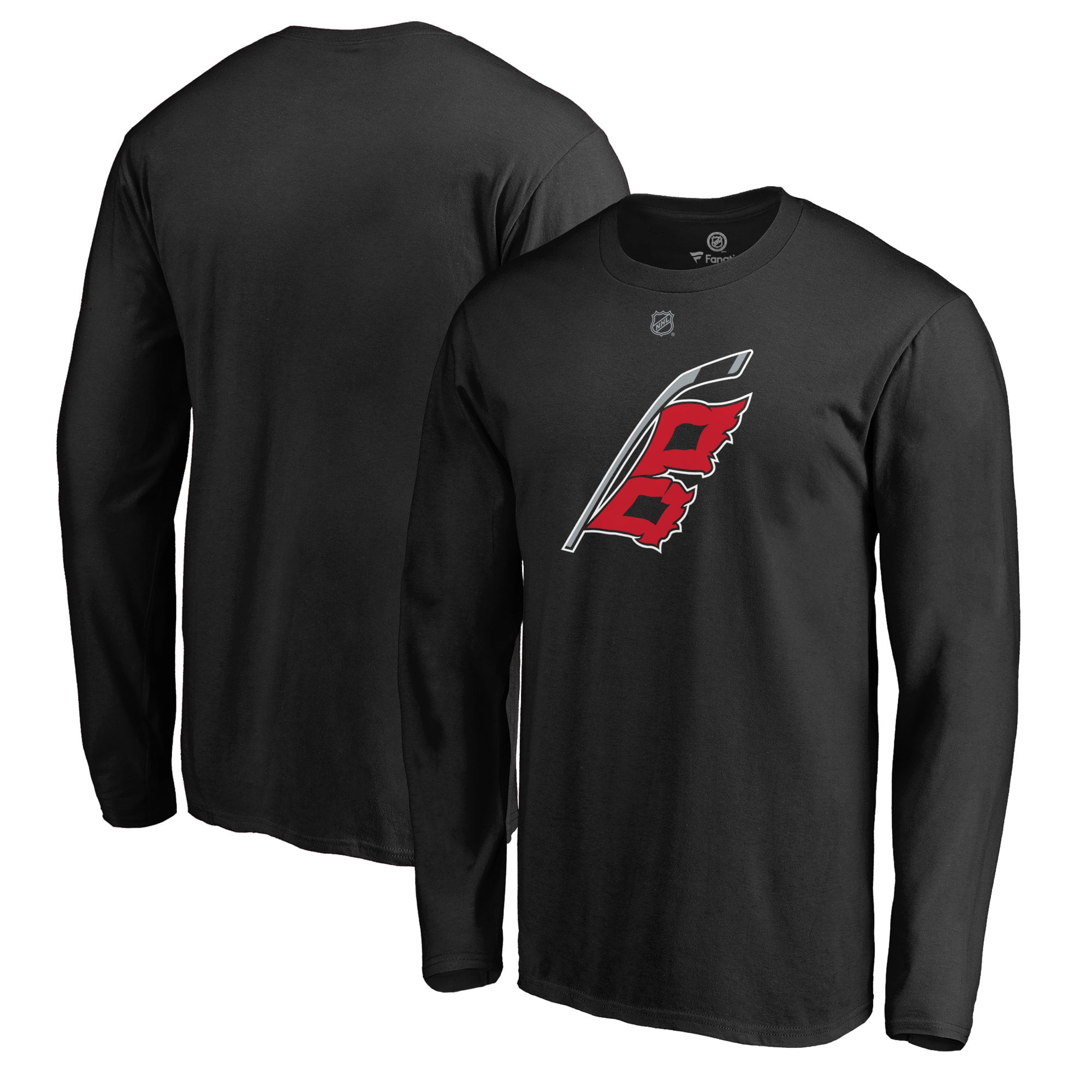 Men's Fanatics Branded Black Carolina Hurricanes Team Alternate Long Sleeve T-Shirt