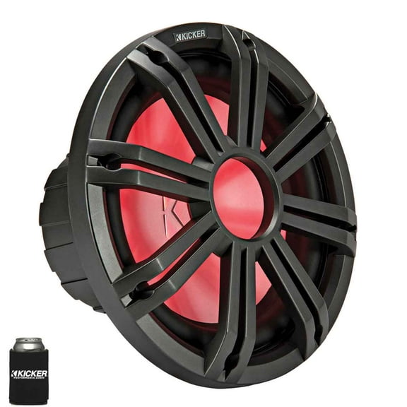 Kicker KMF122 12" Marine Subwoofer with LED Charcoal Grill 2 Ohm for Free Air Applicaitons