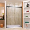 thumbnail image 3 of Transolid Brp608008c-R 80" High X 60" Wide Bypass Frameless Shower Door - Black, 3 of 7