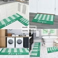 thumbnail image 6 of Green Plaid Rugs and Mats Non Skid Washable Absorbent Microfiber Soft Kitchen Mat for Floor Set Of 2 Decor Stain Resistant 17"x47"+17"x30", 6 of 7